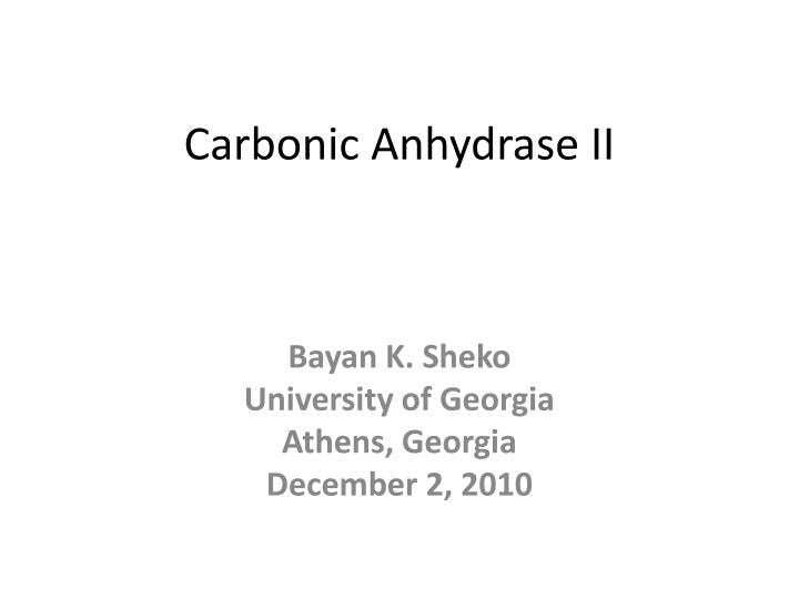 carbonic anhydrase ii
