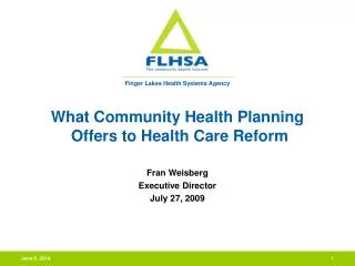 What Community Health Planning Offers to Health Care Reform