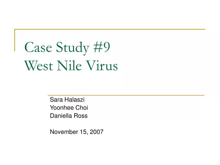 case study 9 west nile virus