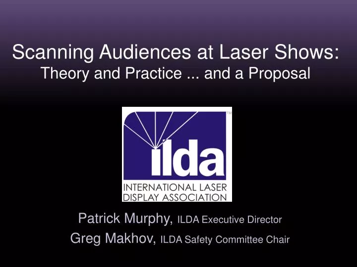 scanning audiences at laser shows theory and practice and a proposal