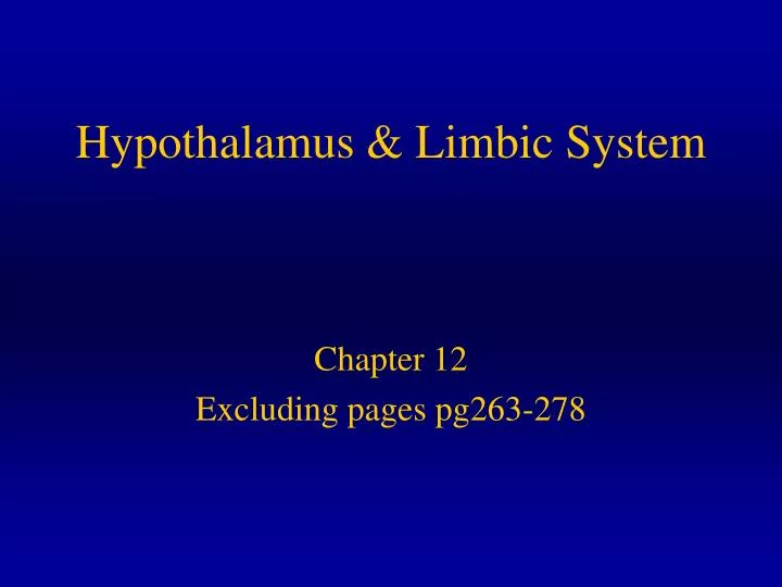 hypothalamus limbic system
