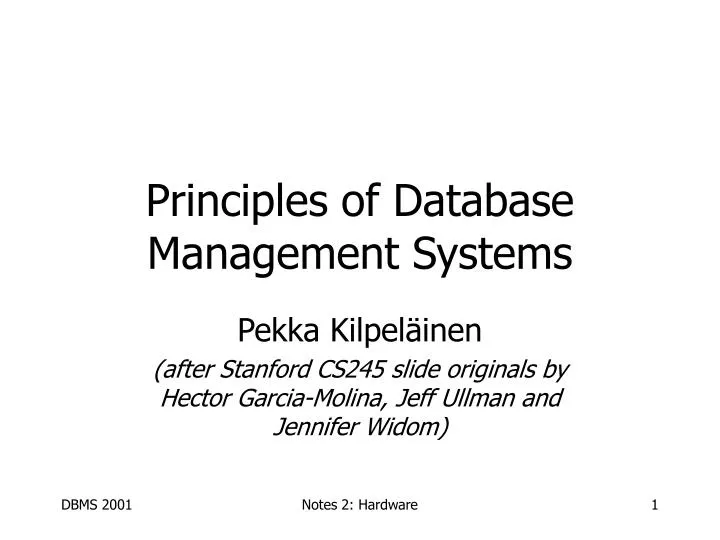 principles of database management systems