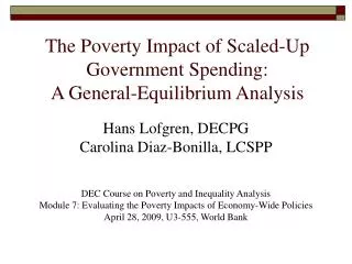 The Poverty Impact of Scaled-Up Government Spending: A General-Equilibrium Analysis