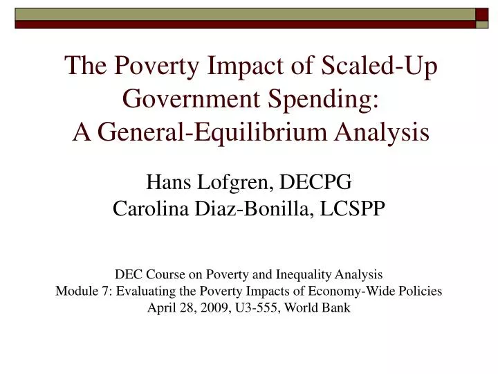 the poverty impact of scaled up government spending a general equilibrium analysis