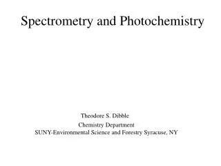 Spectrometry and Photochemistry