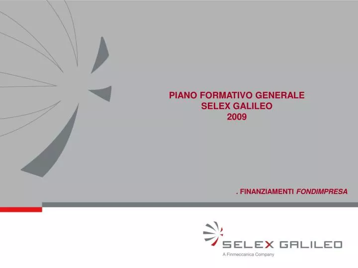 piano formativo generale selex galileo 2009