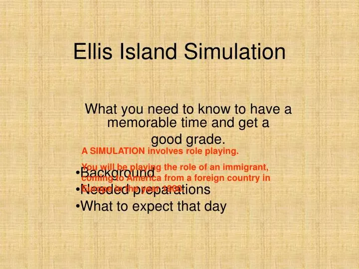 ellis island simulation