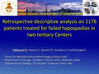 Retrospective descriptive analysis on 1176 patients treated for failed hypospadias in two tertiary Centers