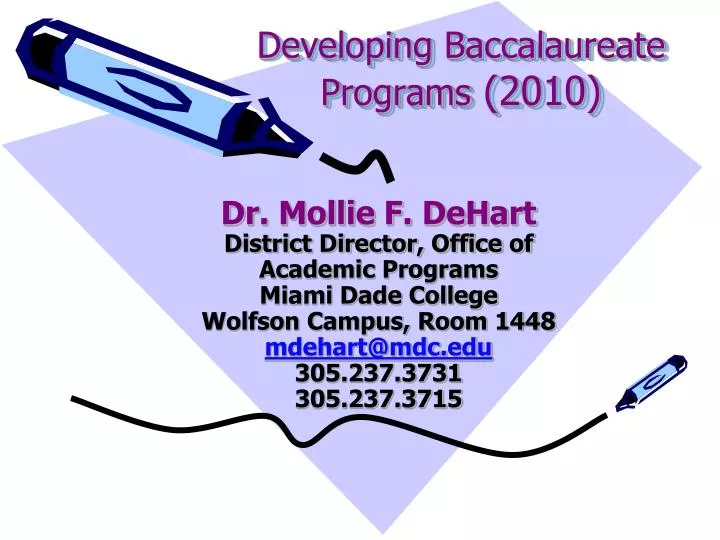 developing baccalaureate programs 2010