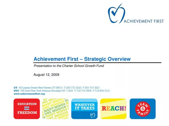 achievement first strategic overview