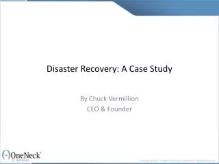 disaster recovery: a case study