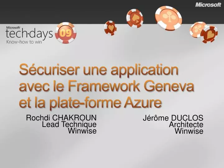 s curiser une application avec le framework geneva et la plate forme azure