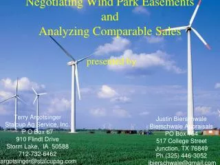 Negotiating Wind Park Easements and Analyzing Comparable Sales presented by