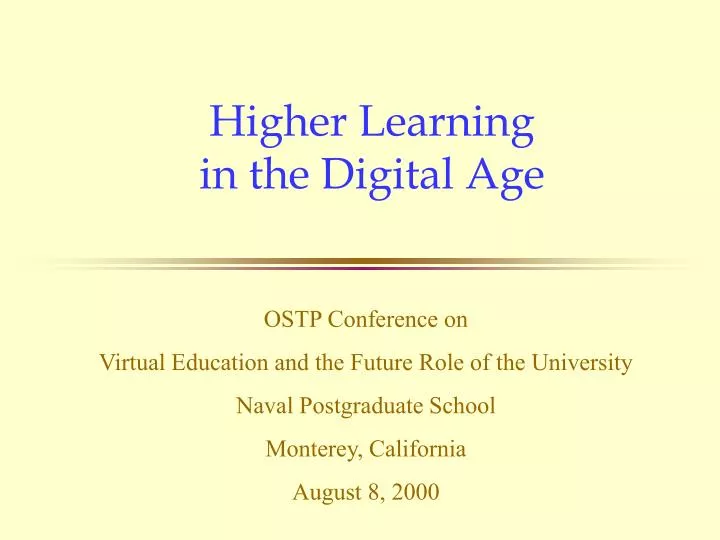 higher learning in the digital age