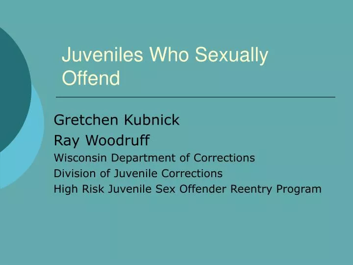 juveniles who sexually offend