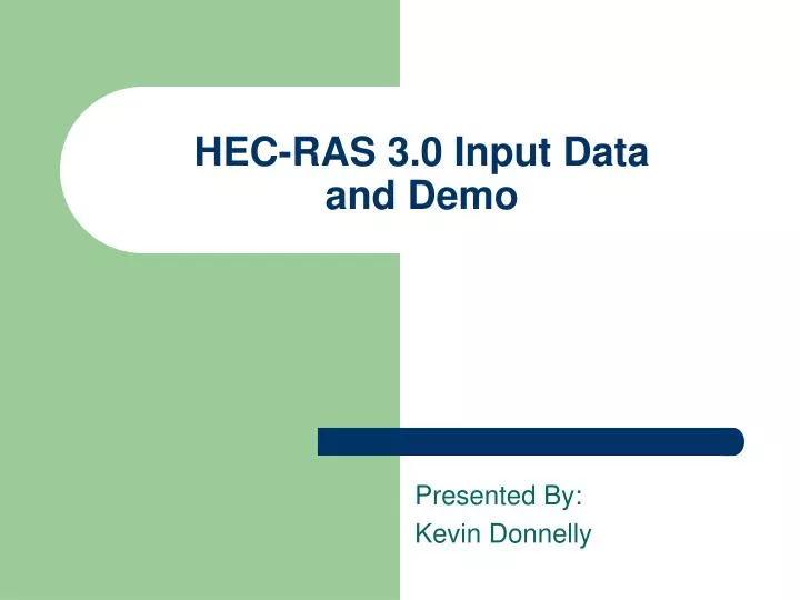 hec ras 3 0 input data and demo