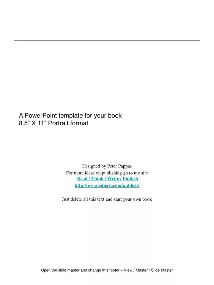 a powerpoint template for your book 8 5 x 11 portrait format