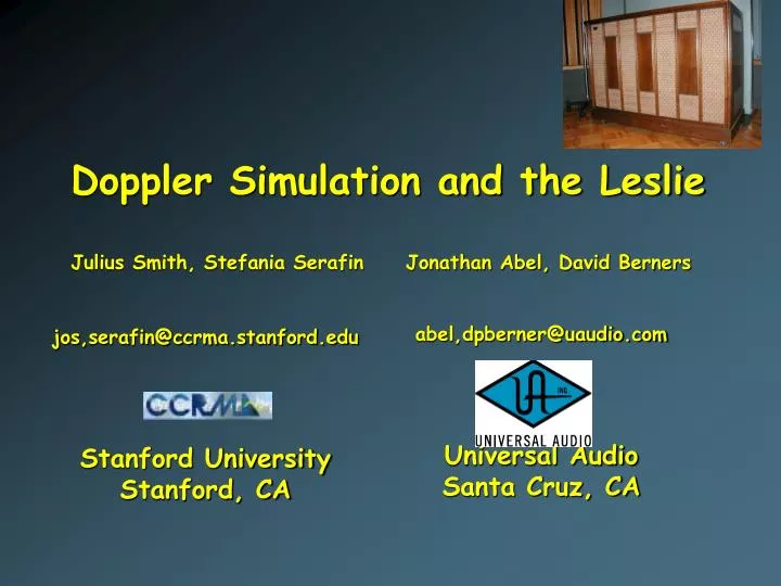 doppler simulation and the leslie julius smith stefania serafin jonathan abel david berners