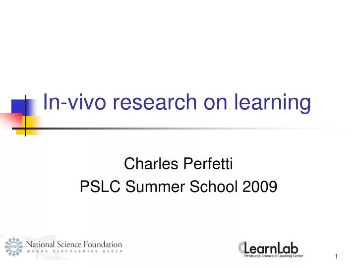 in vivo research on learning