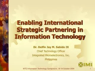 Enabling International Strategic Partnering in Information Technology