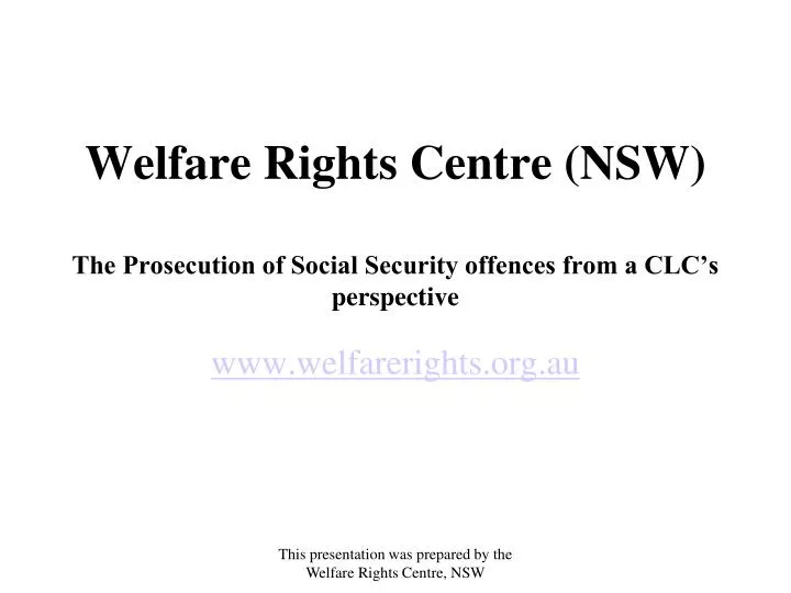 welfare rights centre nsw the prosecution of social security offences from a clc s perspective