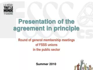 Presentation of the agreement in principle