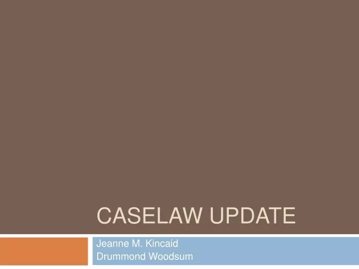 caselaw update