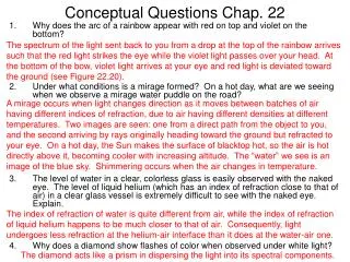 Conceptual Questions Chap. 22