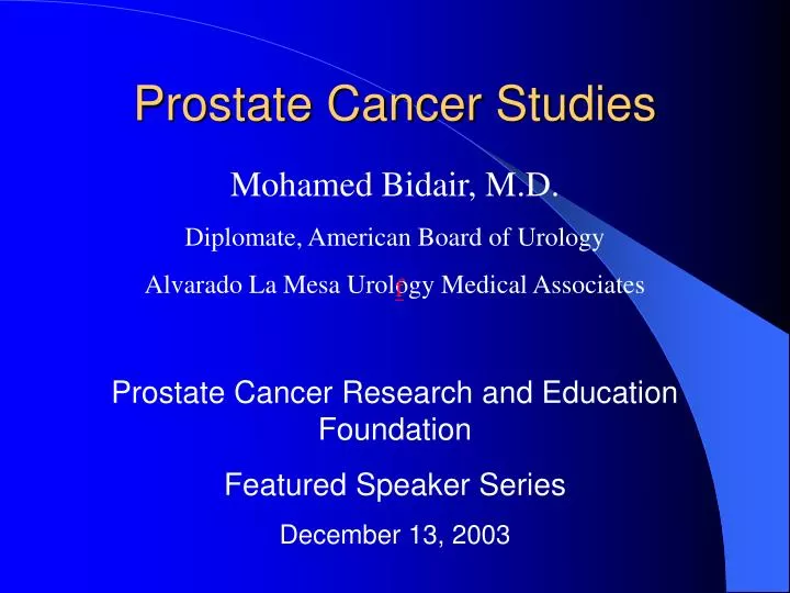 prostate cancer studies
