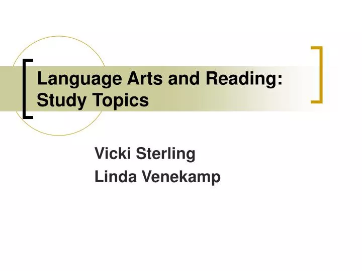 language arts and reading study topics