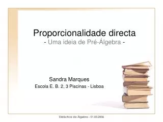 proporcionalidade directa uma ideia de pr lgebra