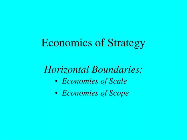 economics of strategy horizontal boundaries