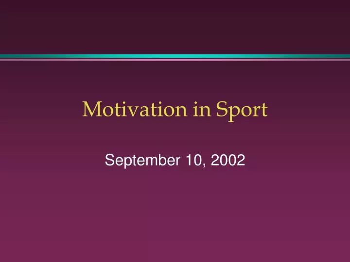 motivation in sport