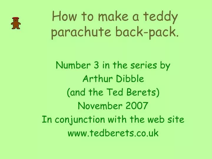 how to make a teddy parachute back pack
