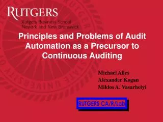Principles and Problems of Audit Automation as a Precursor to Continuous Auditing