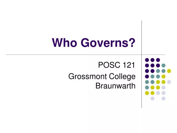 who governs