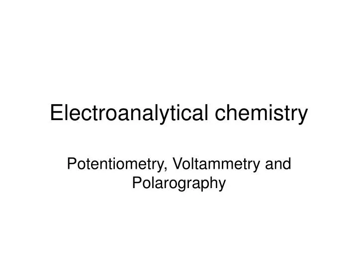 electroanalytical chemistry