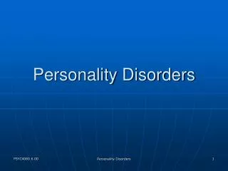 Personality Disorders