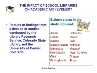 THE IMPACT OF SCHOOL LIBRARIES ON ACADEMIC ACHIEVEMENT