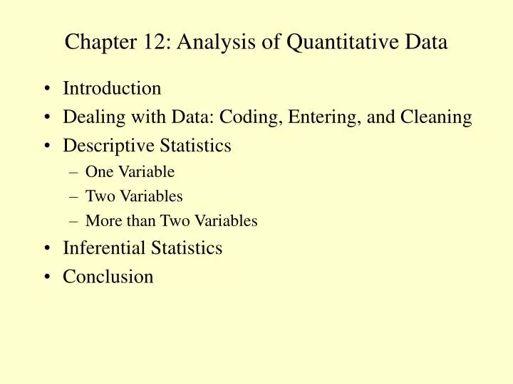 chapter 12 analysis of quantitative data