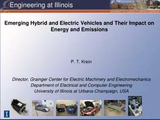 Emerging Hybrid and Electric Vehicles and Their Impact on Energy and Emissions