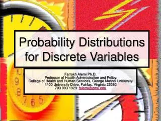 Probability Distributions for Discrete Variables