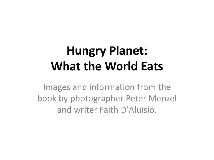 hungry planet what the world eats