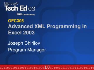 OFC305 Advanced XML Programming In Excel 2003