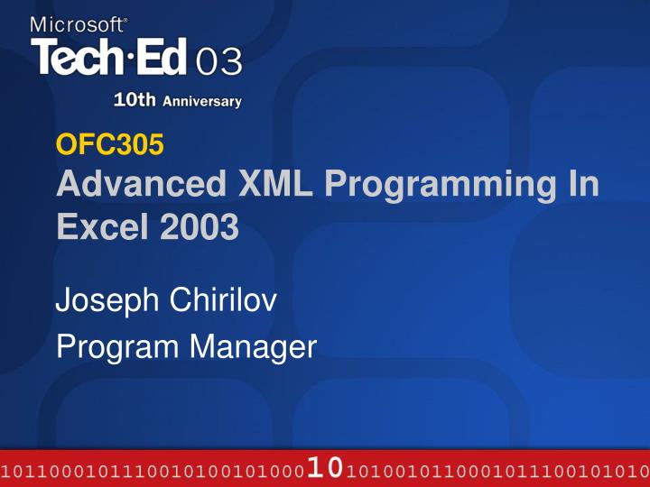 ofc305 advanced xml programming in excel 2003