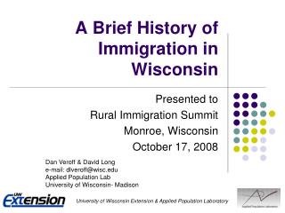 A Brief History of Immigration in Wisconsin