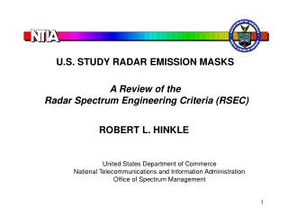 U.S. STUDY RADAR EMISSION MASKS A Review of the Radar Spectrum Engineering Criteria (RSEC)