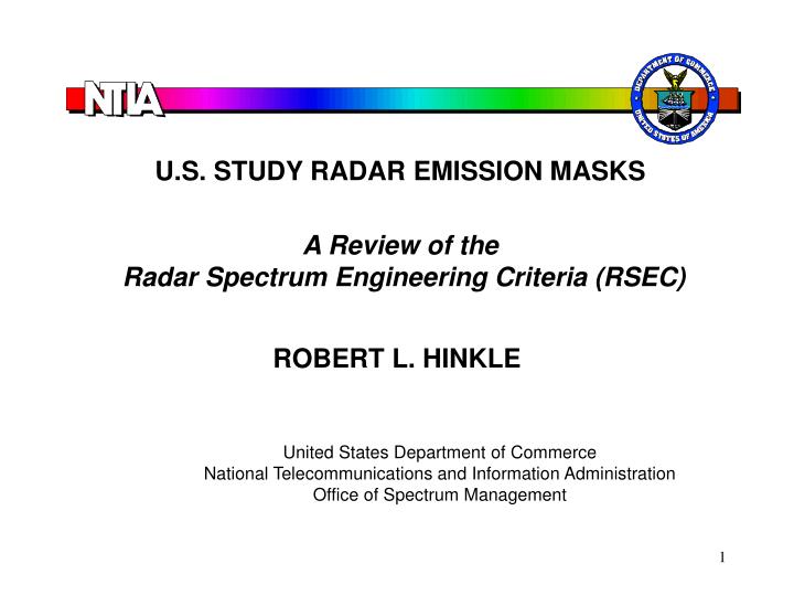 u s study radar emission masks a review of the radar spectrum engineering criteria rsec