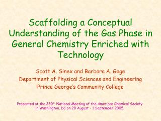 Scaffolding a Conceptual Understanding of the Gas Phase in General Chemistry Enriched with Technology