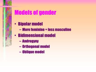 Models of gender